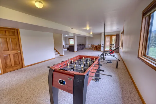 a view of an entryway with sitting area