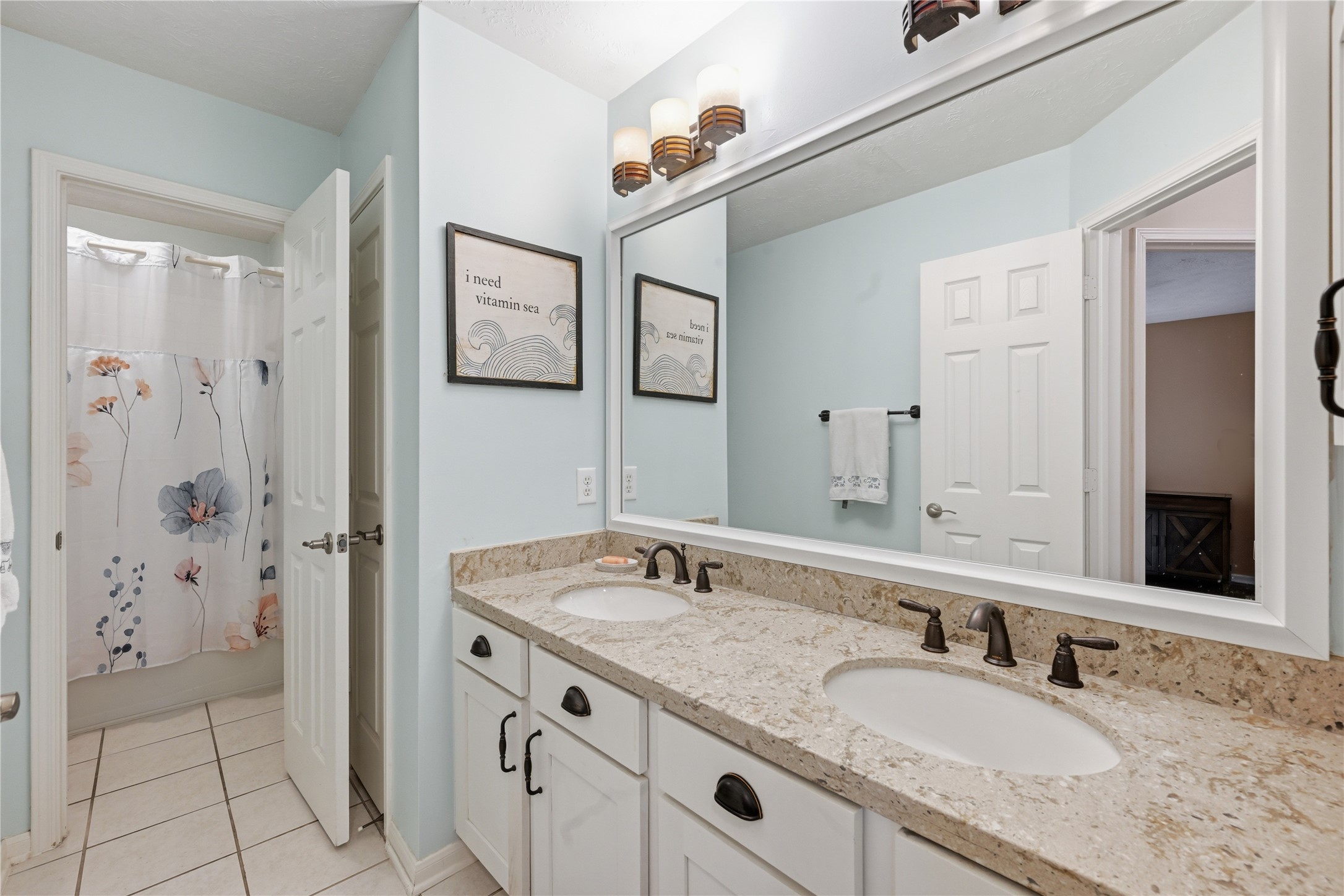 1010 Bringewood Chase Drive Spring, TX 77379 - Photo 32 of 49 Second full bath with quartz top, newer faucets and double sinks. Tub and shower combo.