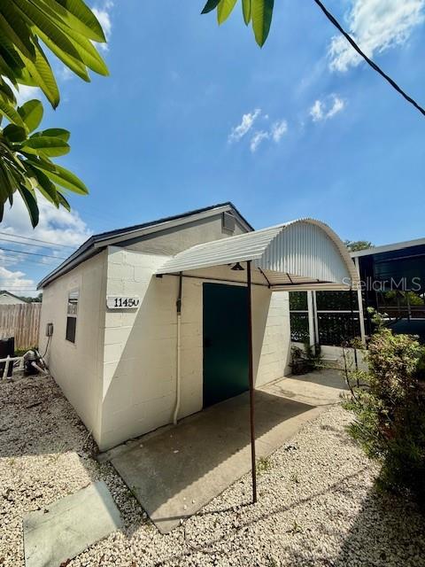 a view of a house with a patio