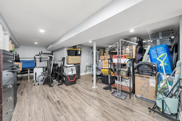 a view of a building with a patio