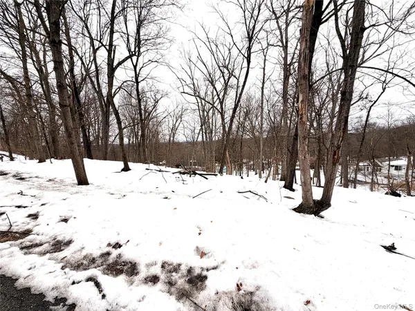a view of snow on the road