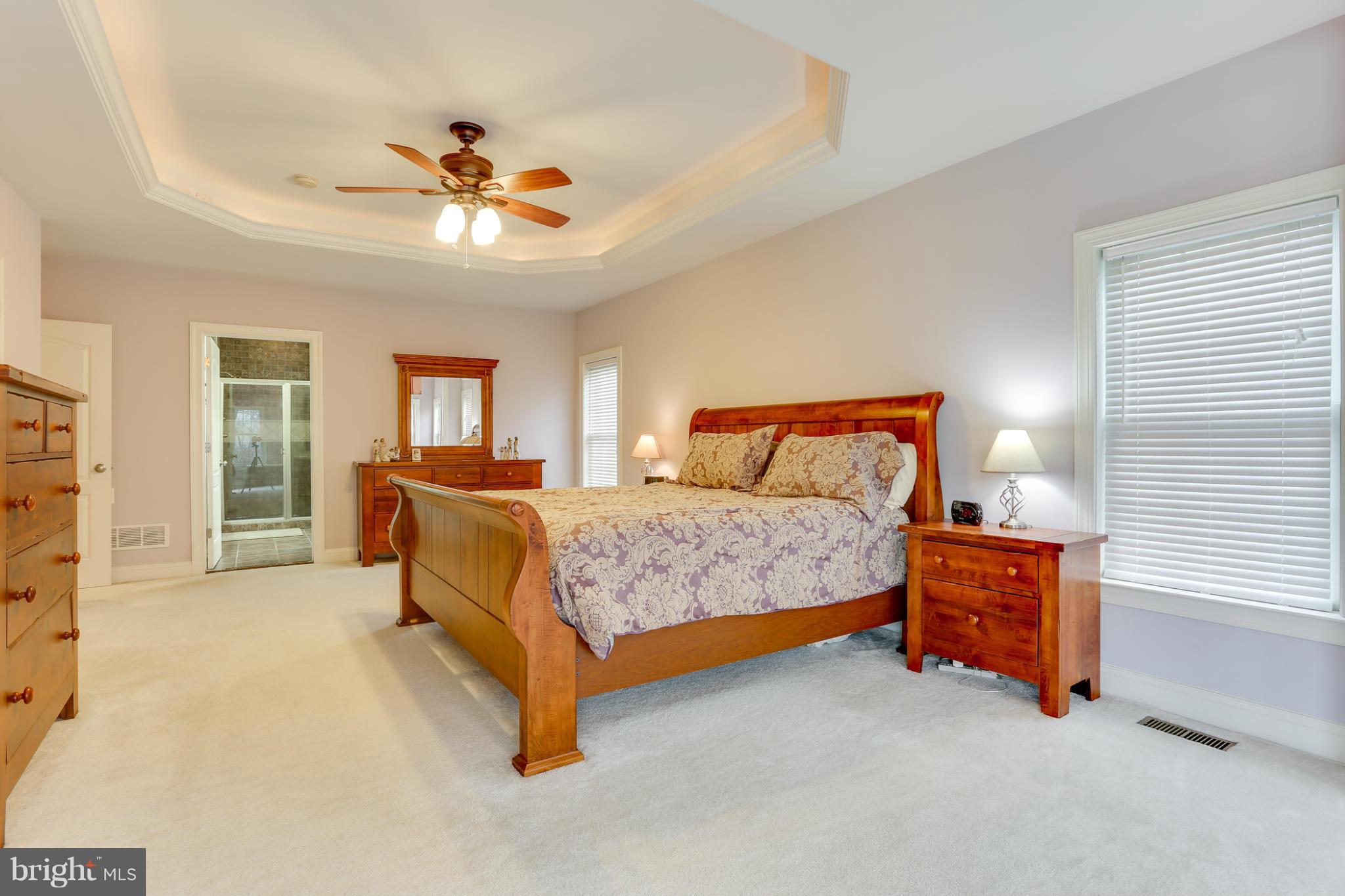 8490 Mapleville Road Mount Airy, MD 21771 - Photo 24 of 30 a bedroom with a bed and a chandelier