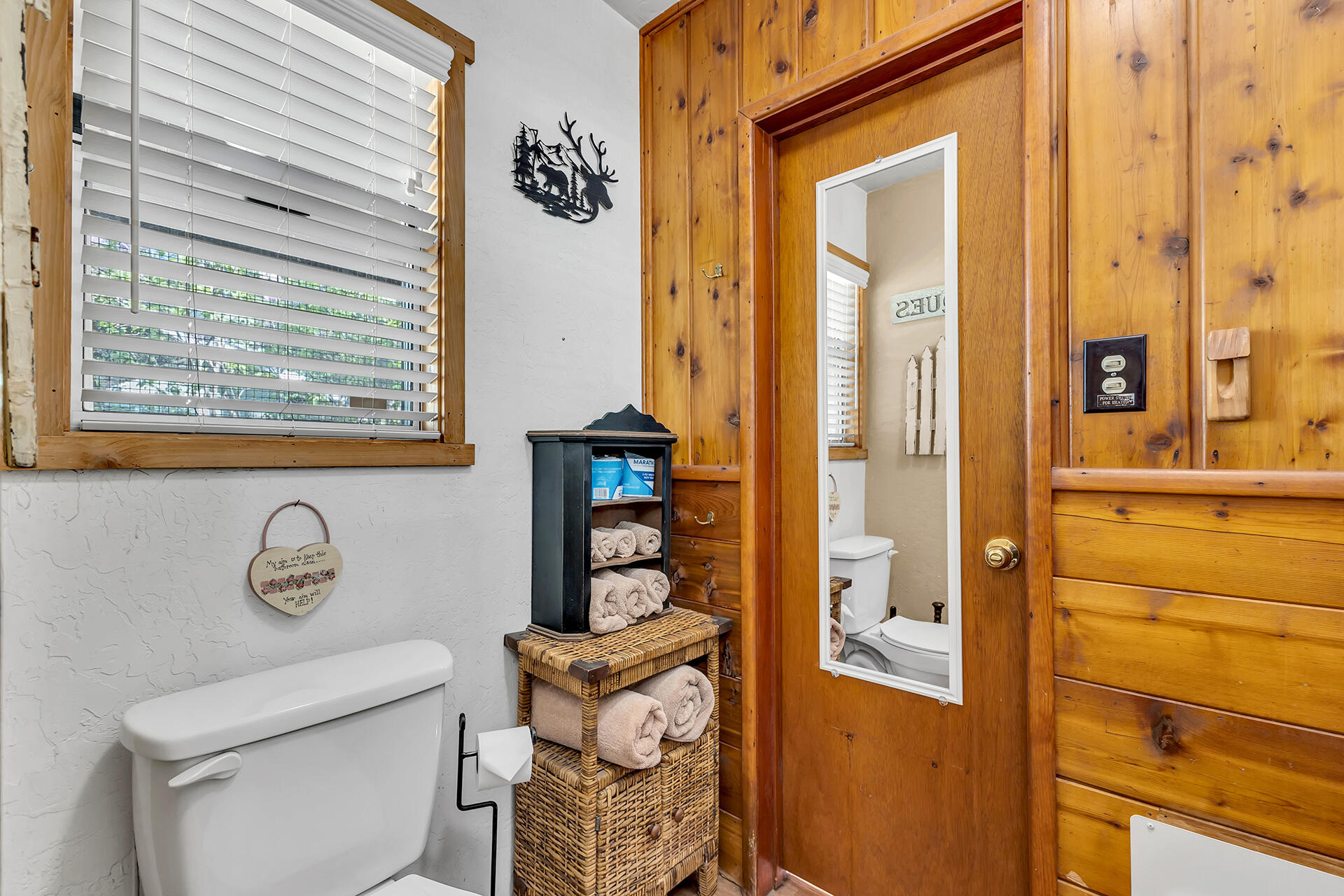 53460 Tollgate Road Idyllwild, CA 92549 - Photo 32 of 37 a bathroom with a toilet a sink and shower