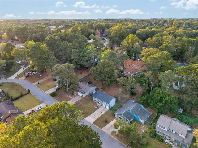 an aerial view of multiple house