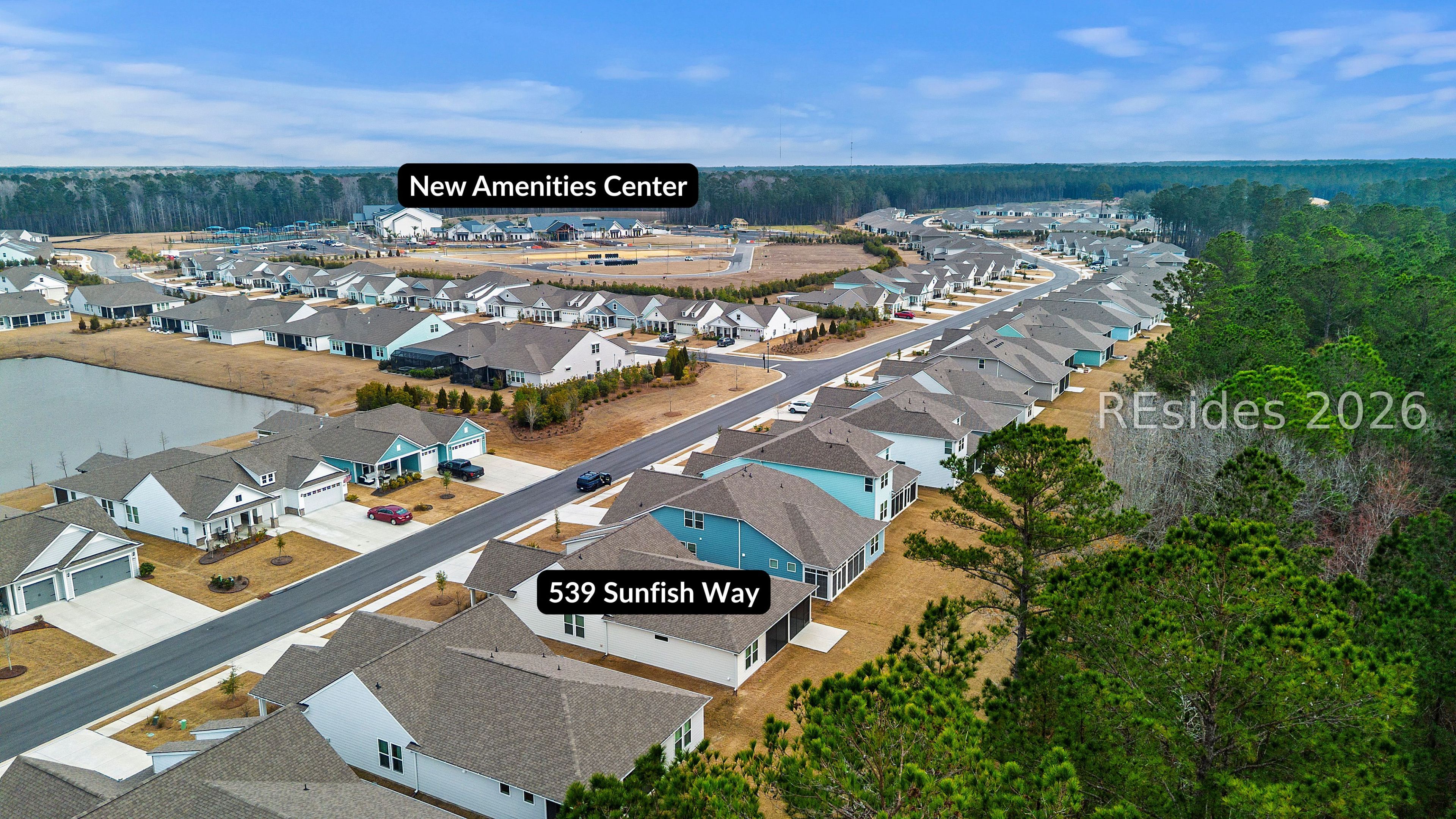 539 Sunfish Way Bluffton, SC 29909 - Photo 56 of 71 Drone view showing proximity to new Amenity Center