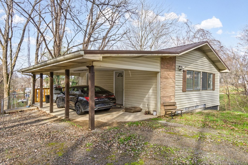 a view of a house with a patio