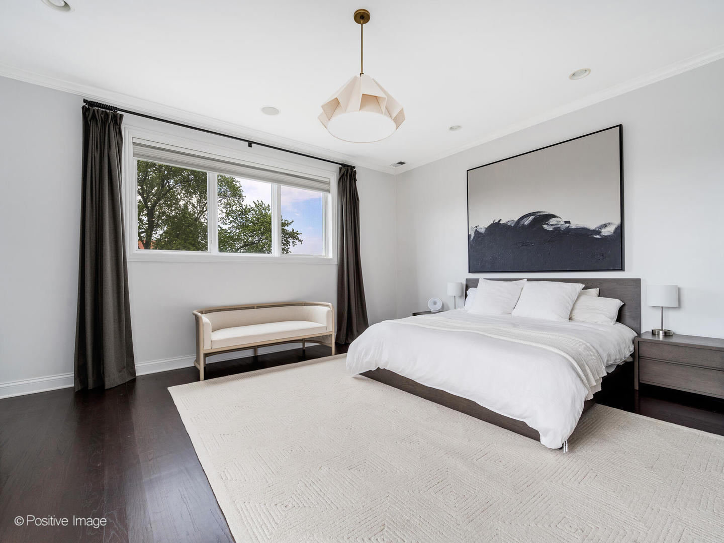 1359 West Fullerton Avenue, Unit PH Chicago, IL 60614 - Photo 18 of 33 a bedroom with a bed and a painting on the wall