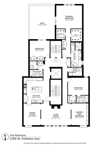 $1,699,000 | 1359 West Fullerton Avenue, Unit PH, Chicago, IL 60614