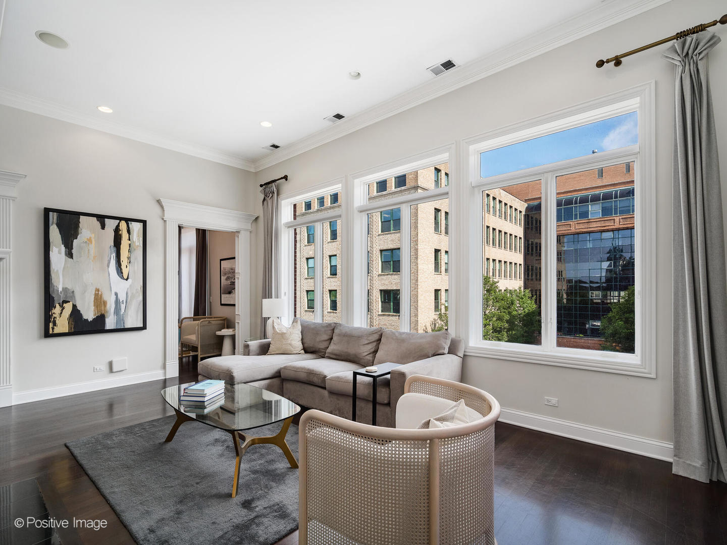 1359 West Fullerton Avenue, Unit PH Chicago, IL 60614 - Photo 6 of 33 a living room with furniture and large windows