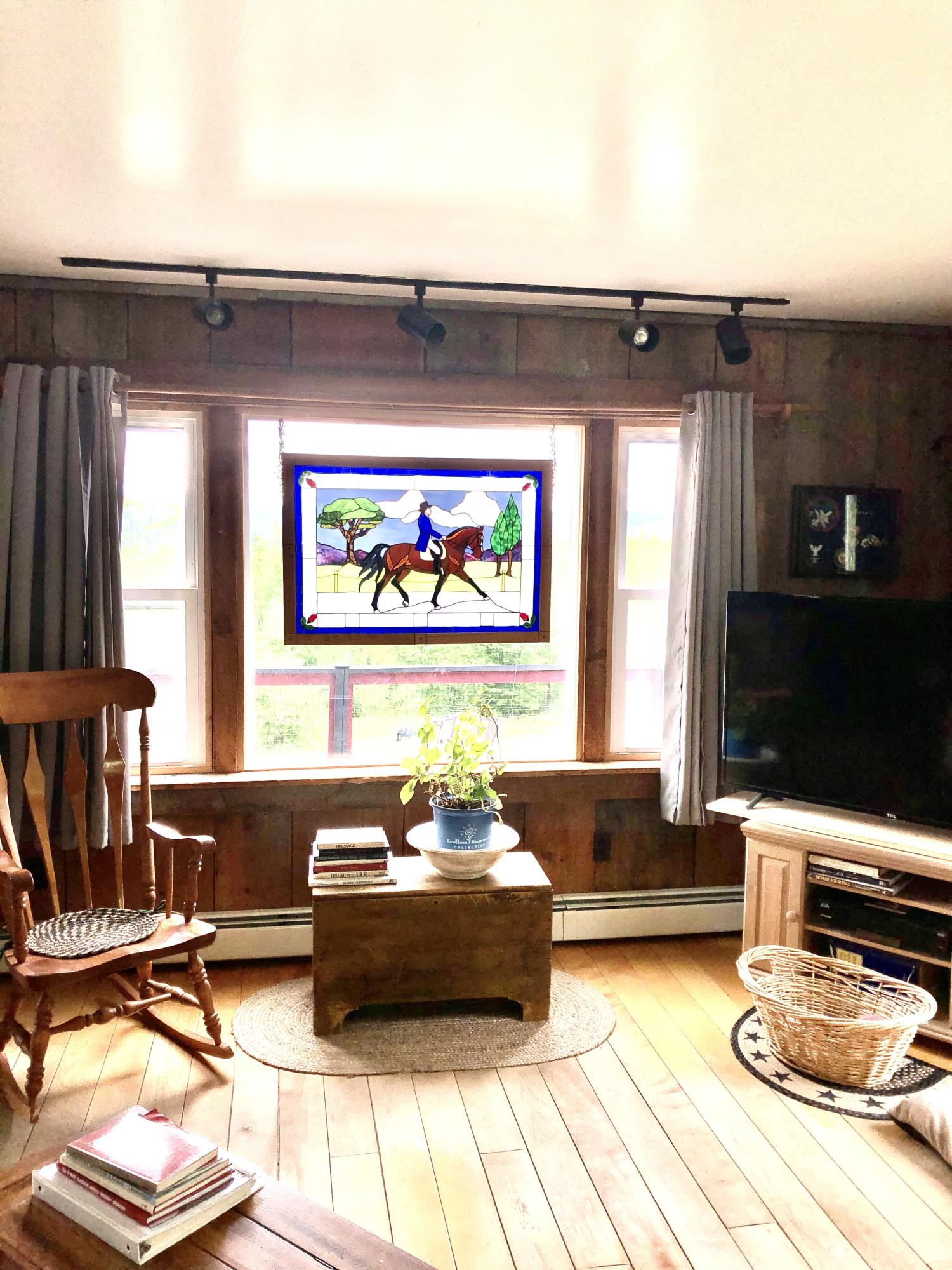 428 Black Mountain Road Harrison, ME 04040 - Photo 25 of 49 living rm stained glass