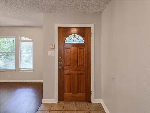 an entryway with a door