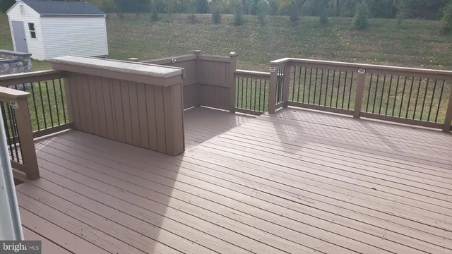 a view of a wooden deck