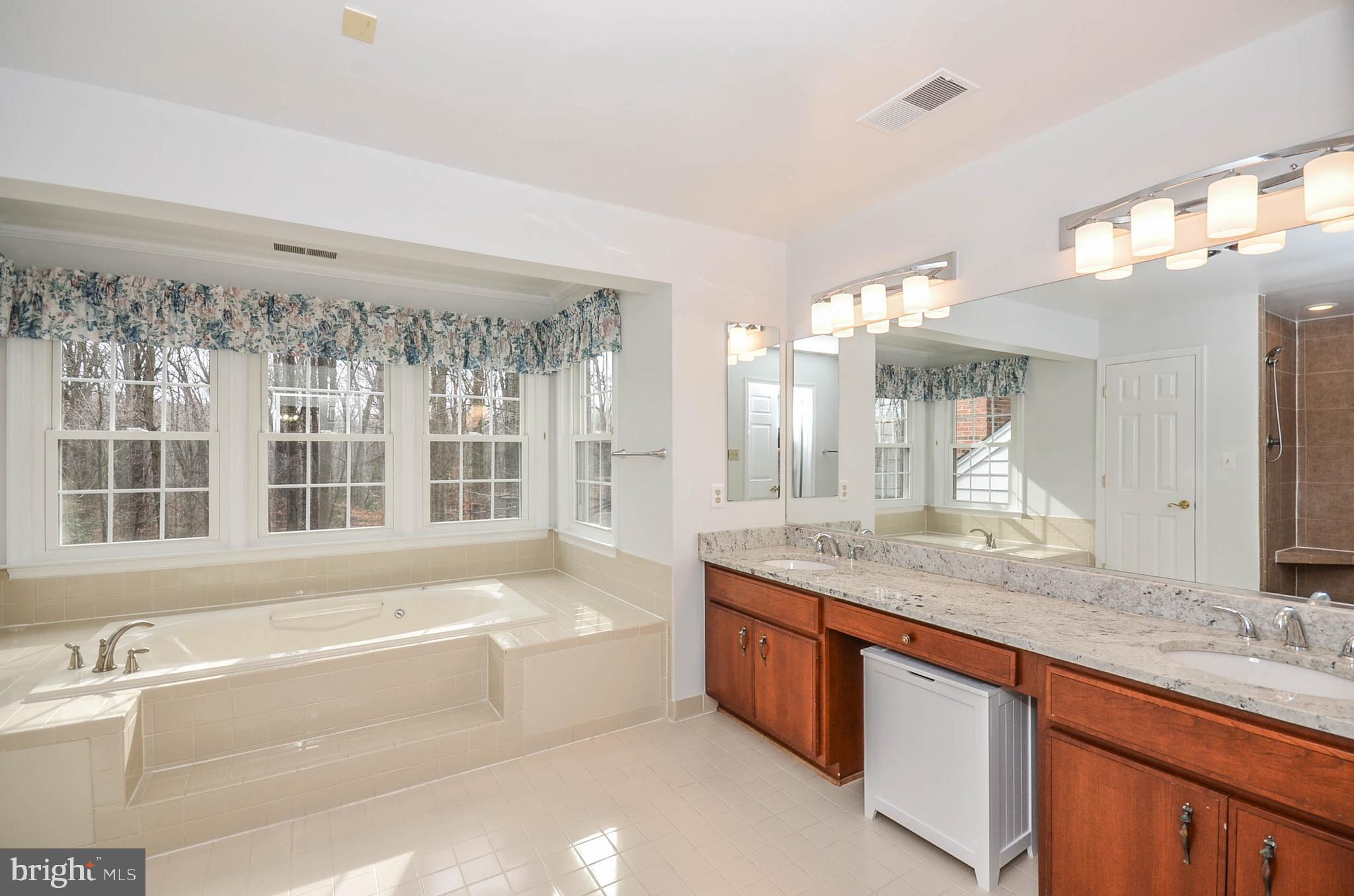 12009 Wetherfield Lane Potomac, MD 20854 - Photo 20 of 46 Luxury master bath with jetted tub and 2 vanities