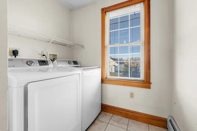 a view of room with a large window