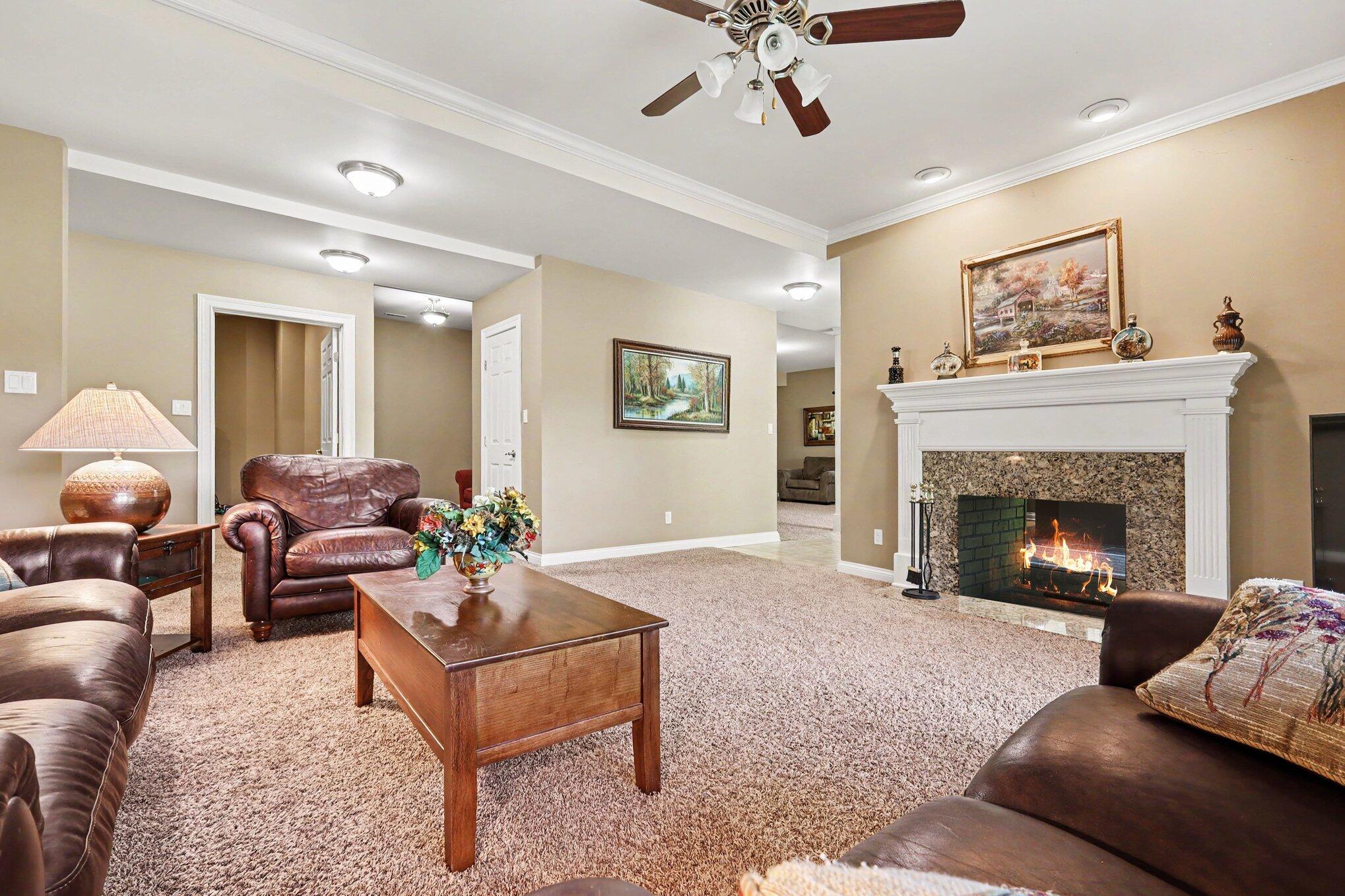 10195 Floyd Street Crown Point, IN 46307 - Photo 6 of 20 a living room with furniture and a fireplace
