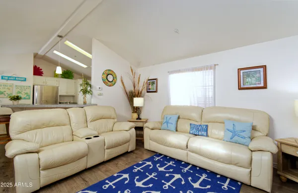 a living room with furniture and a couch