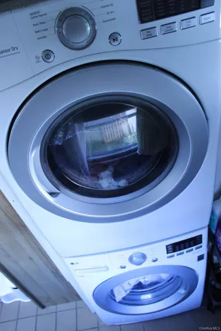 a close view of washer and dryer