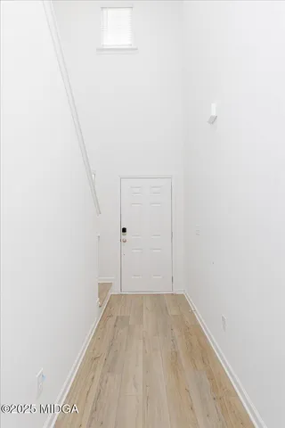 a view of small space with empty racks