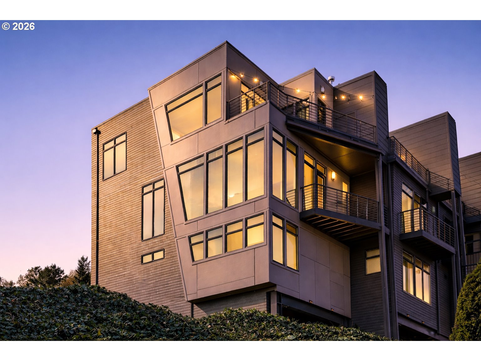 a view of a building with a window