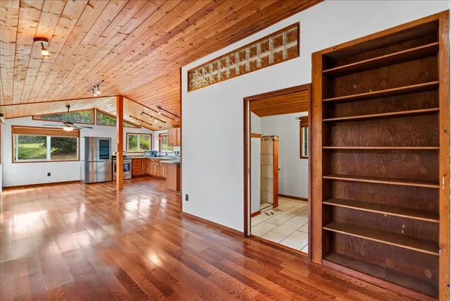 a view of front door and bedroom