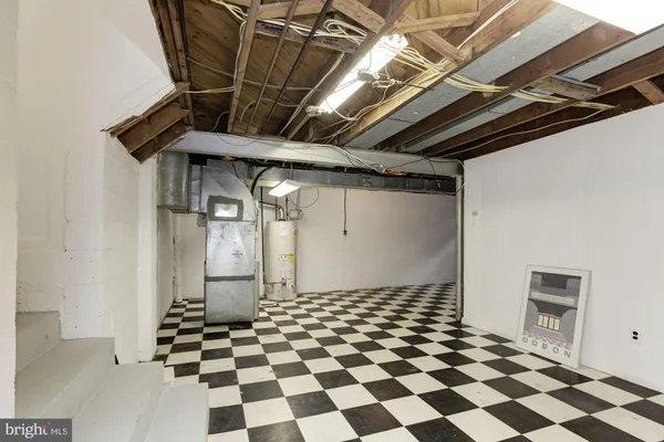 a black and white checkered floor