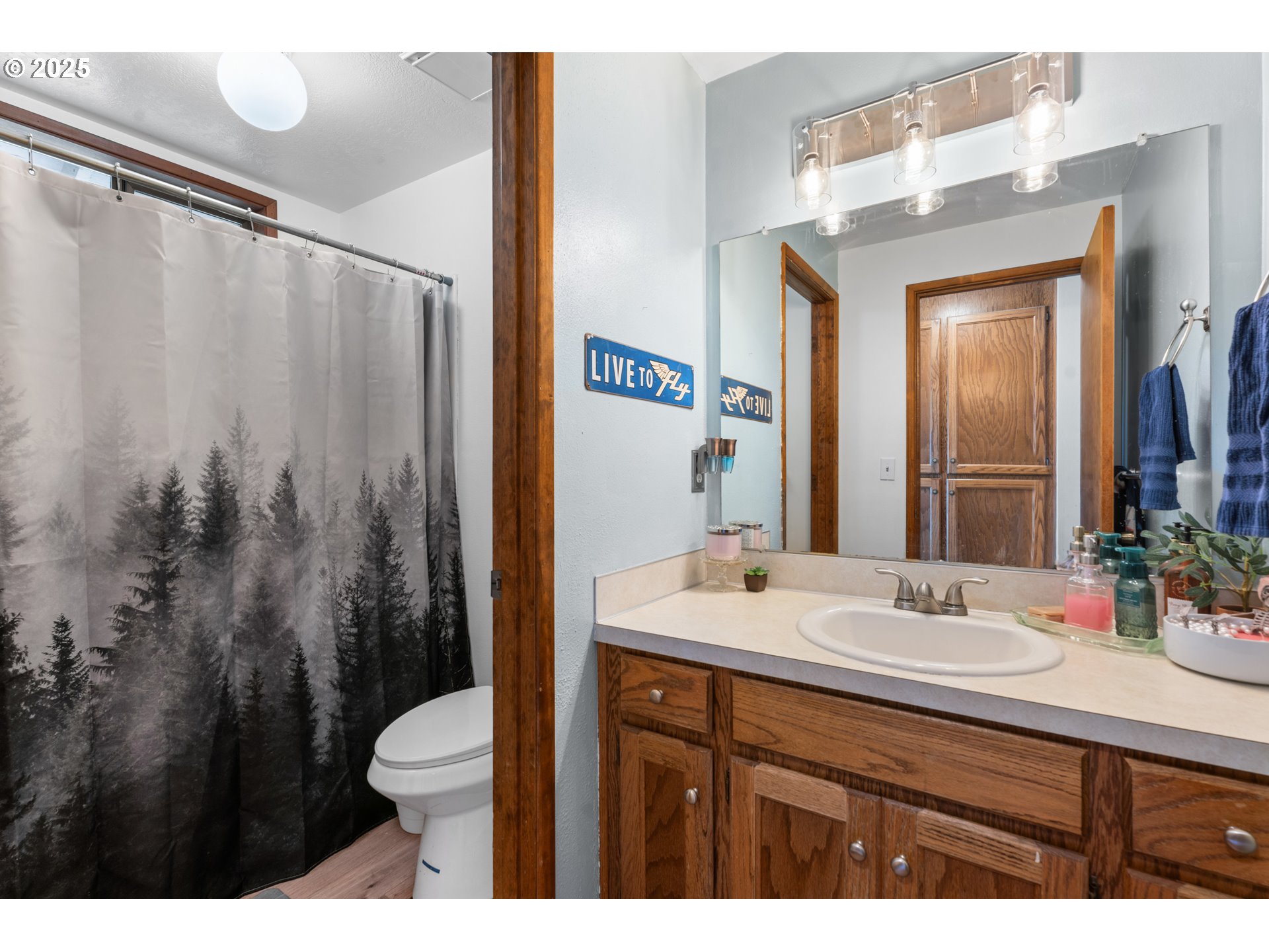 2356 B Street Hubbard, OR 97032 - Photo 21 of 32 a bathroom with a sink vanity mirror and toilet