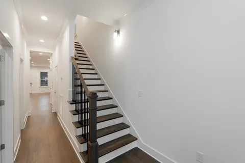 a view of entryway with wooden floor