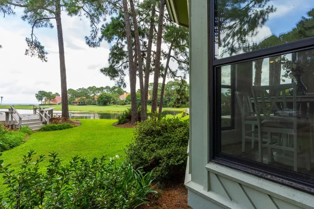 a view of backyard with green space
