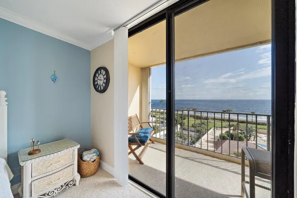 a view of a room with a window