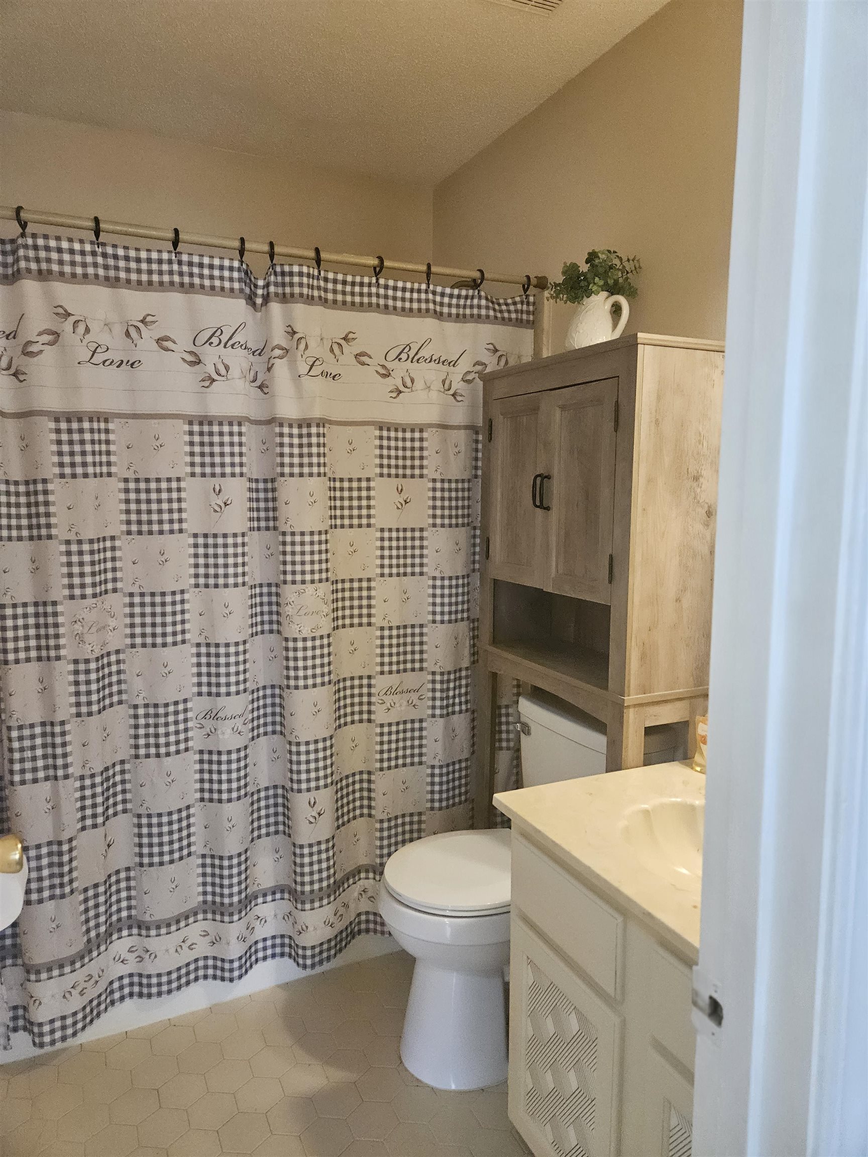 4262 Water Briar Road Millington, TN 38053 - Photo 15 of 21 Bathroom with a shower with shower curtain, vanity, toilet, and tile patterned floors