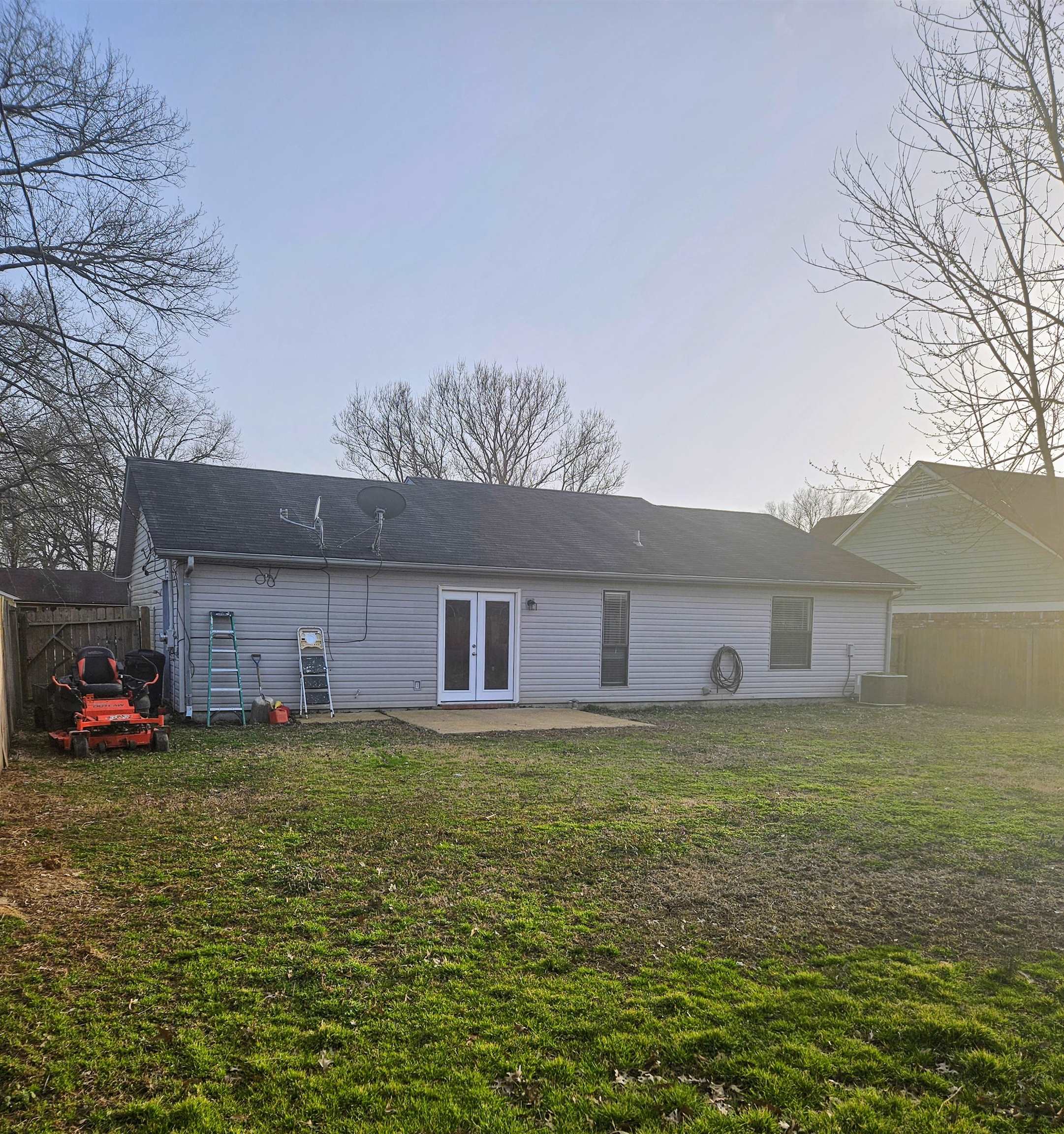 4262 Water Briar Road Millington, TN 38053 - Photo 6 of 21 Rear view of property with a patio, french doors, a lawn, and a fenced backyard