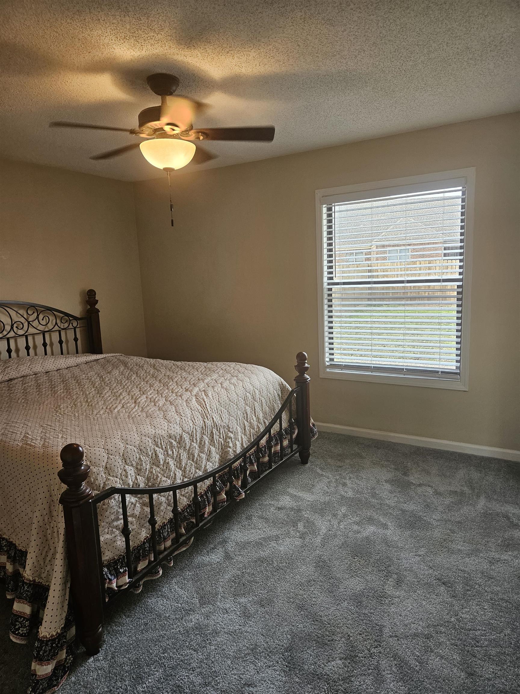 4262 Water Briar Road Millington, TN 38053 - Photo 10 of 21 Unfurnished primary bedroom with a textured ceiling, carpet flooring, a ceiling fan, and baseboards