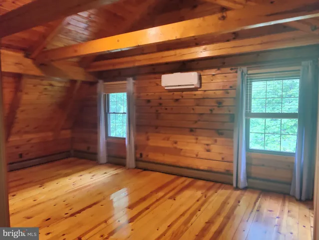 a view of wooden door