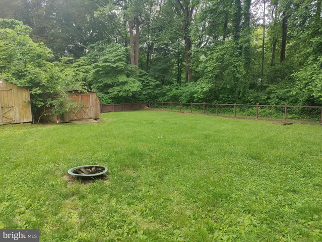 a view of a backyard with a trees