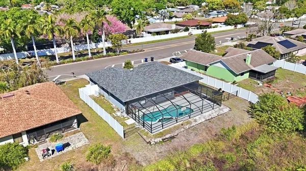 an aerial view of multiple house