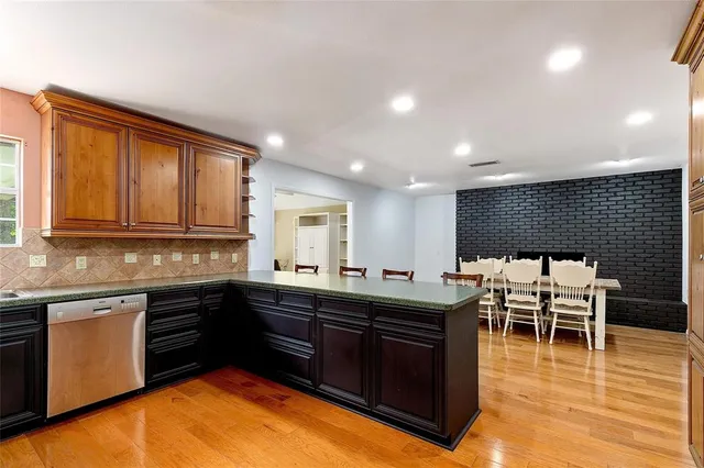 a kitchen with lots of counter top space