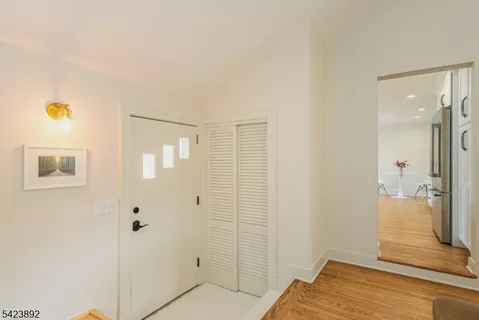 a view of a bedroom from the hallway