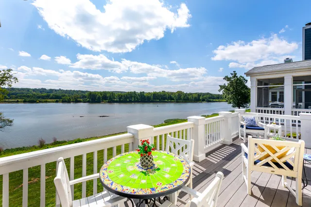 a view of a chair and tables on the terrace