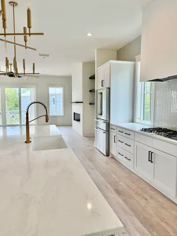 a bathroom with a bathtub and shower