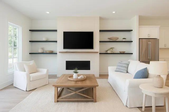 a kitchen with appliances cabinets and a window