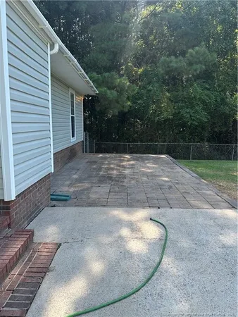 a view of a backyard of a house