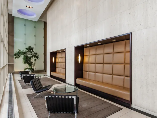 a living room with furniture