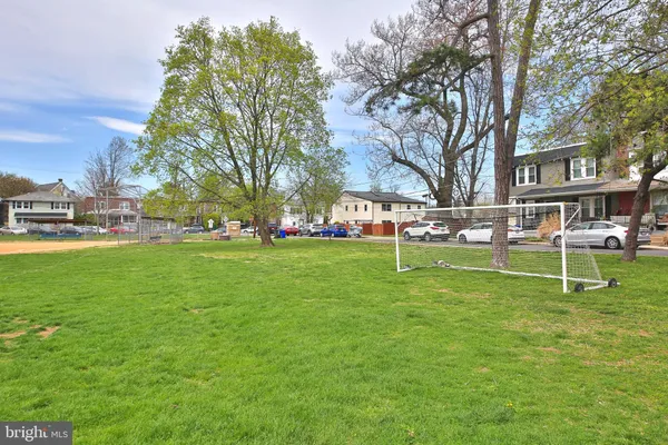 a view of field with benches