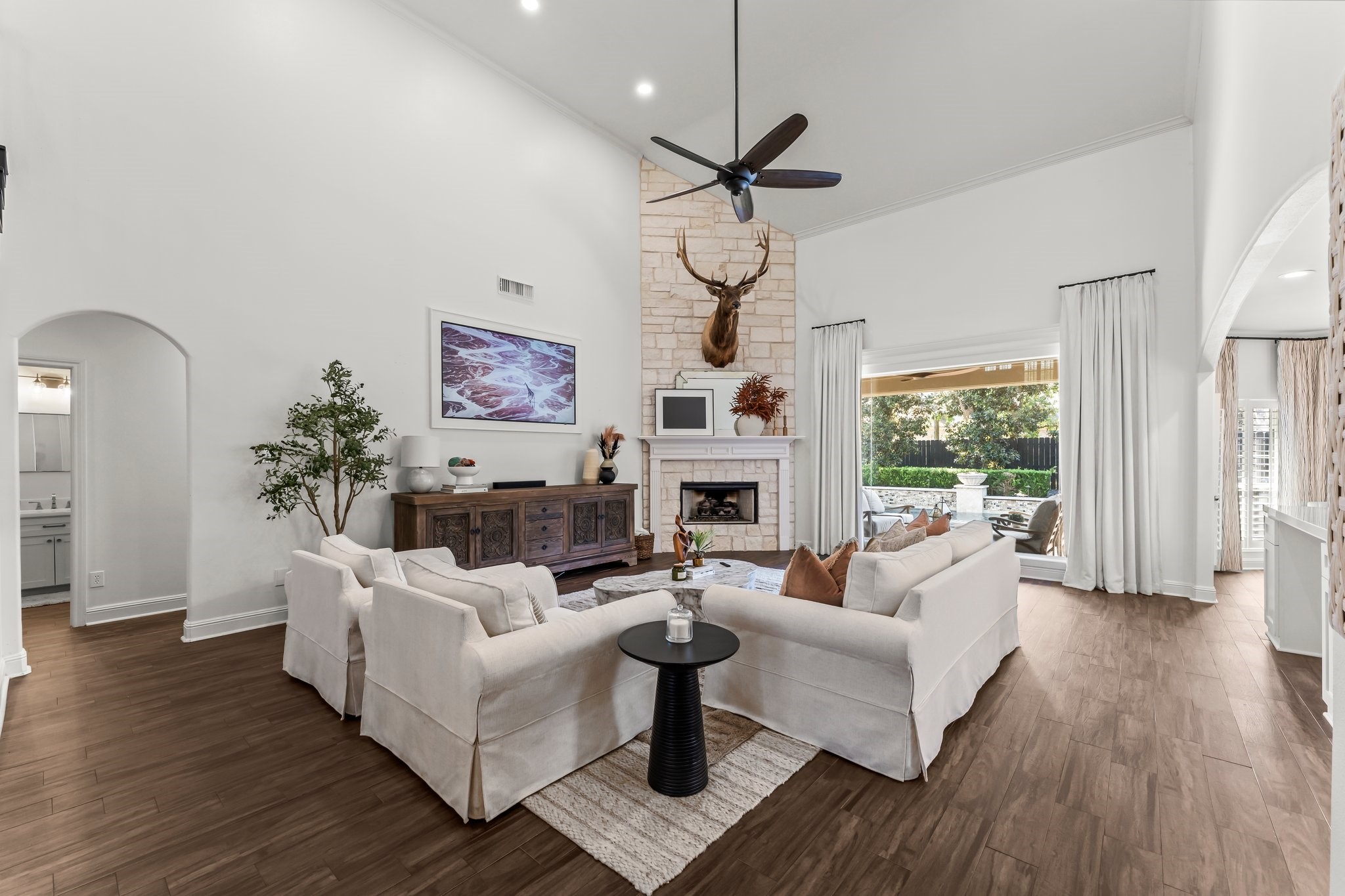 3126 Burton Ridge Drive Spring, TX 77386 - Photo 8 of 41 a living room with fireplace furniture and a large window