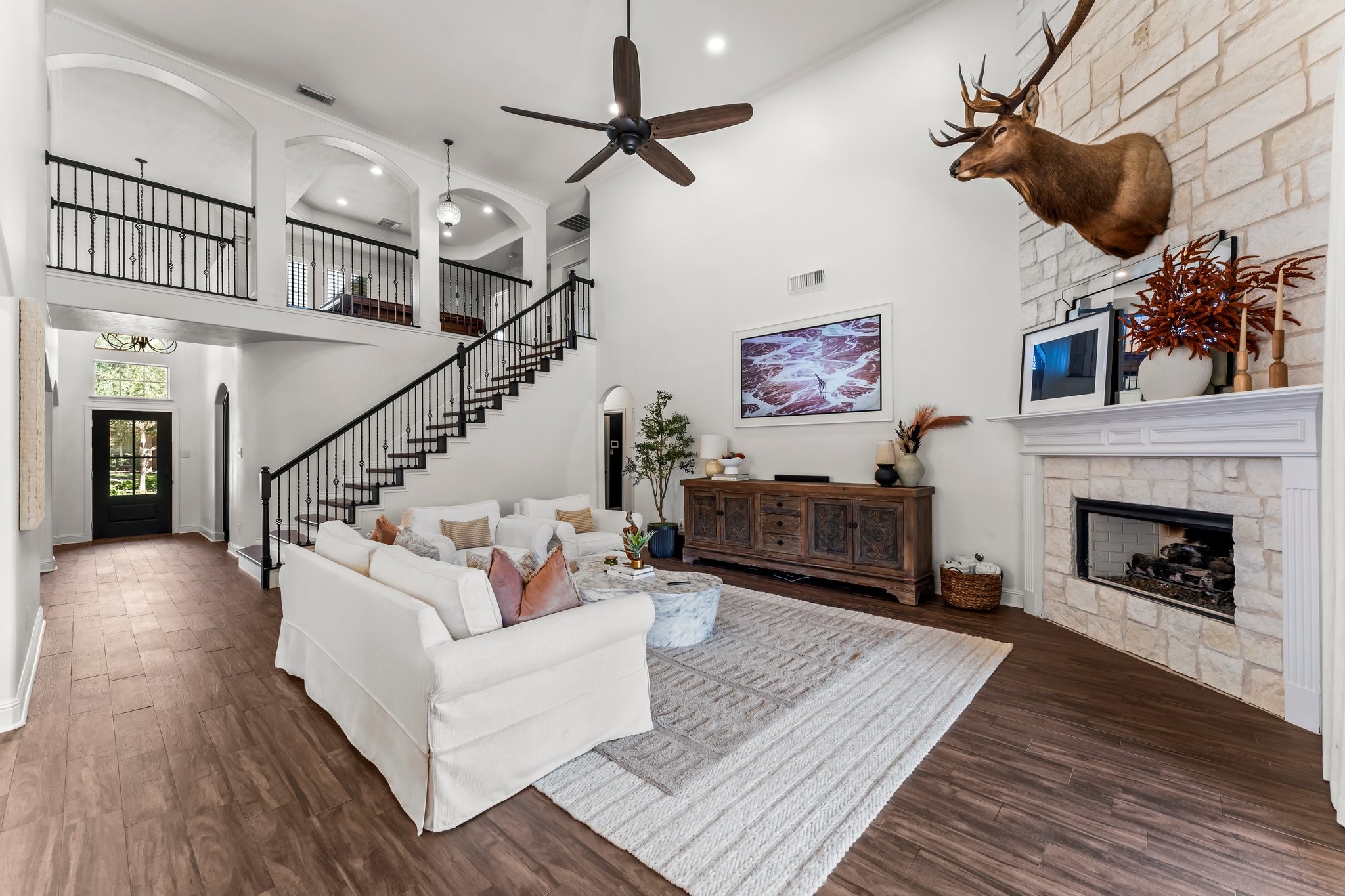 3126 Burton Ridge Drive Spring, TX 77386 - Photo 9 of 41 a living room with furniture and a fireplace