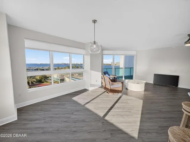 a view of a city skyline from a balcony