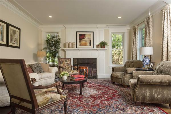 14 Hastings Road Lexington, MA 02421 - Photo 16 of 26 a living room with furniture and a fireplace