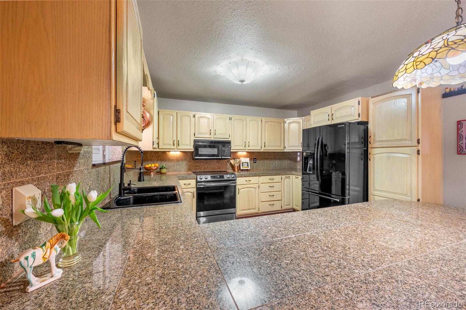 6263 Laodicea Road Longmont, CO 80503 - Photo 28 of 45 a kitchen with stainless steel appliances a refrigerator sink and stove