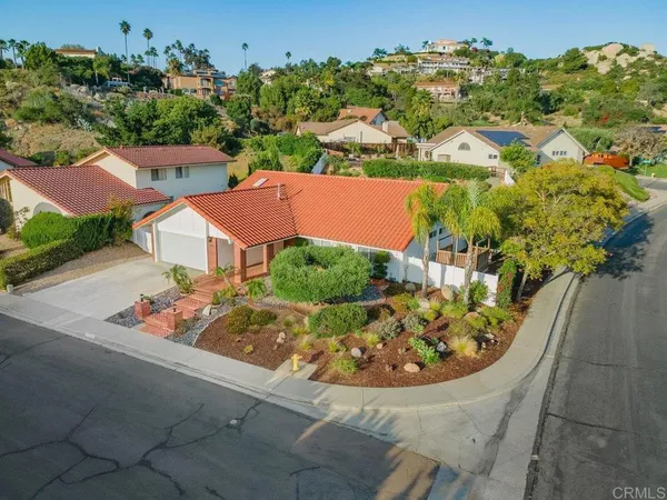 an aerial view of a house