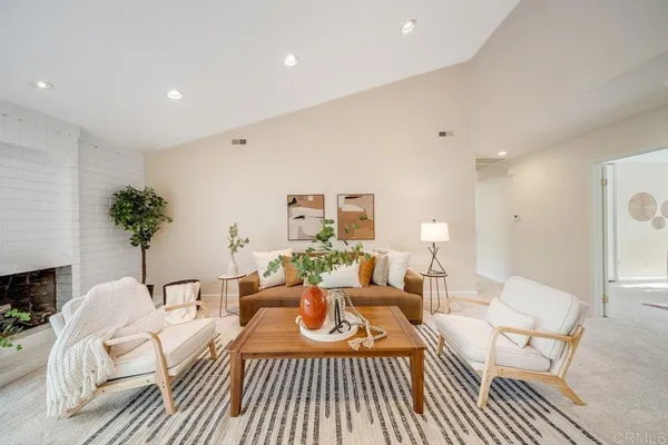 a living room with furniture